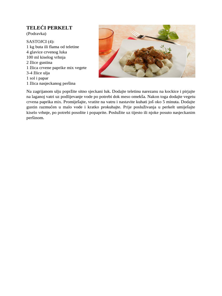 Teleći Perkelt | PDF