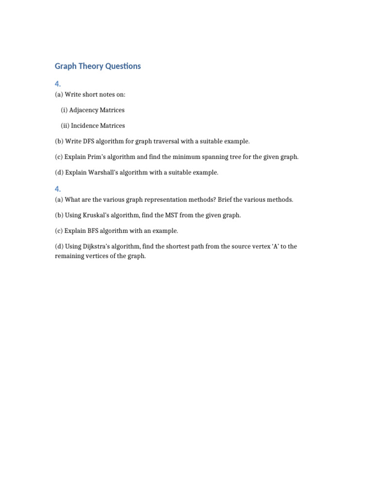 Graph Theory Algorithms and Concepts | PDF