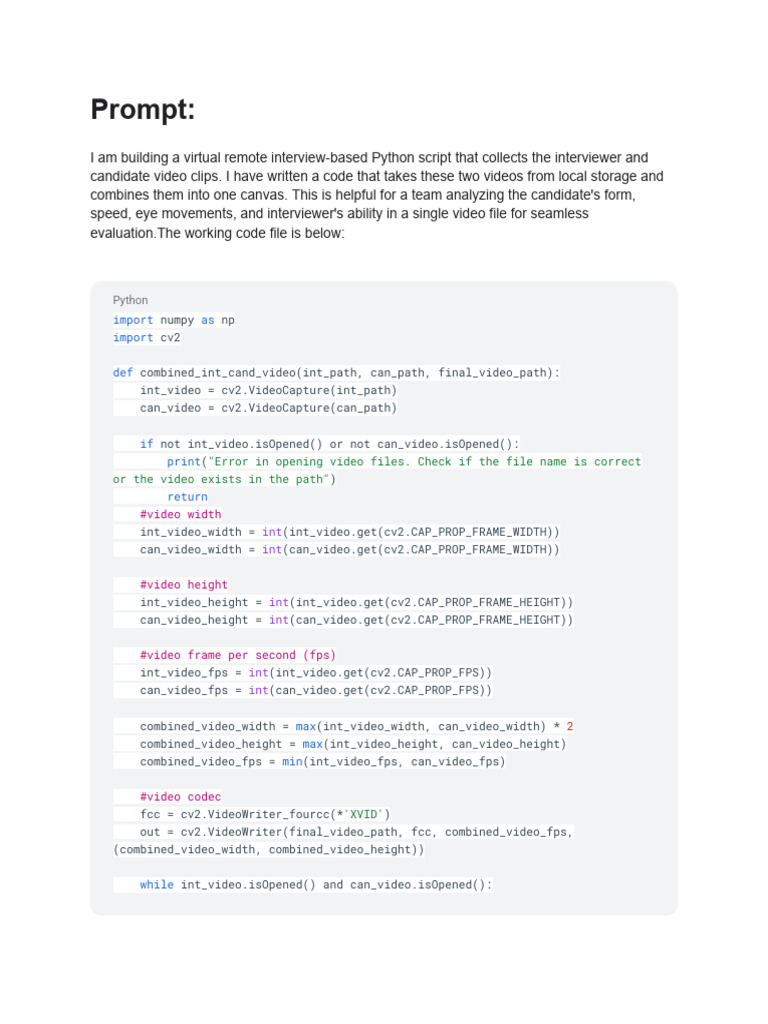 Combine Interviewer and Candidate Videos | PDF | Object Oriented ...