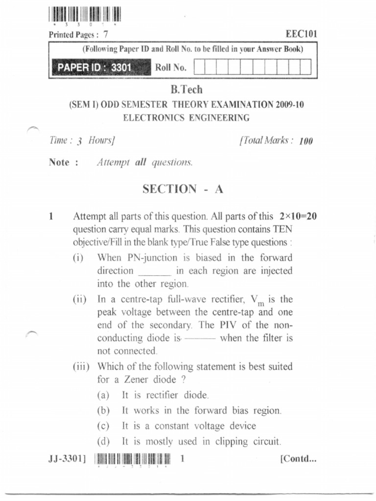 2009-10 Electronics Engineering Eec 101 | PDF