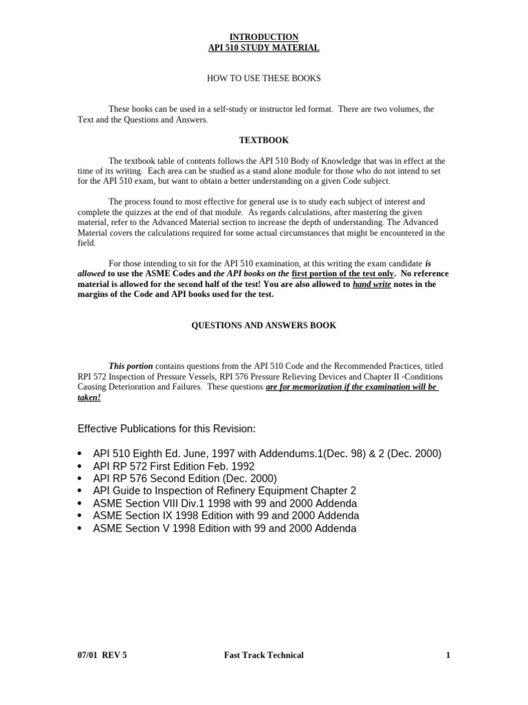 API 510 Exam Study Guide and Resources | PDF | Valve | Welding