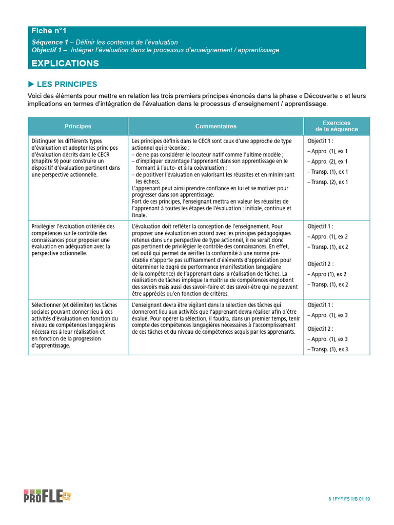 Évaluation en FLE : Principes et Outils | PDF | Pédagogie | Apprentissage