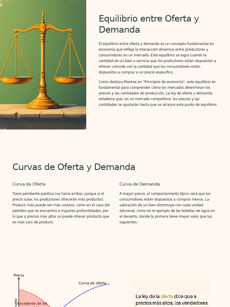 Equilibrio Oferta y Demanda en Economía | PDF | Oferta y demanda ...