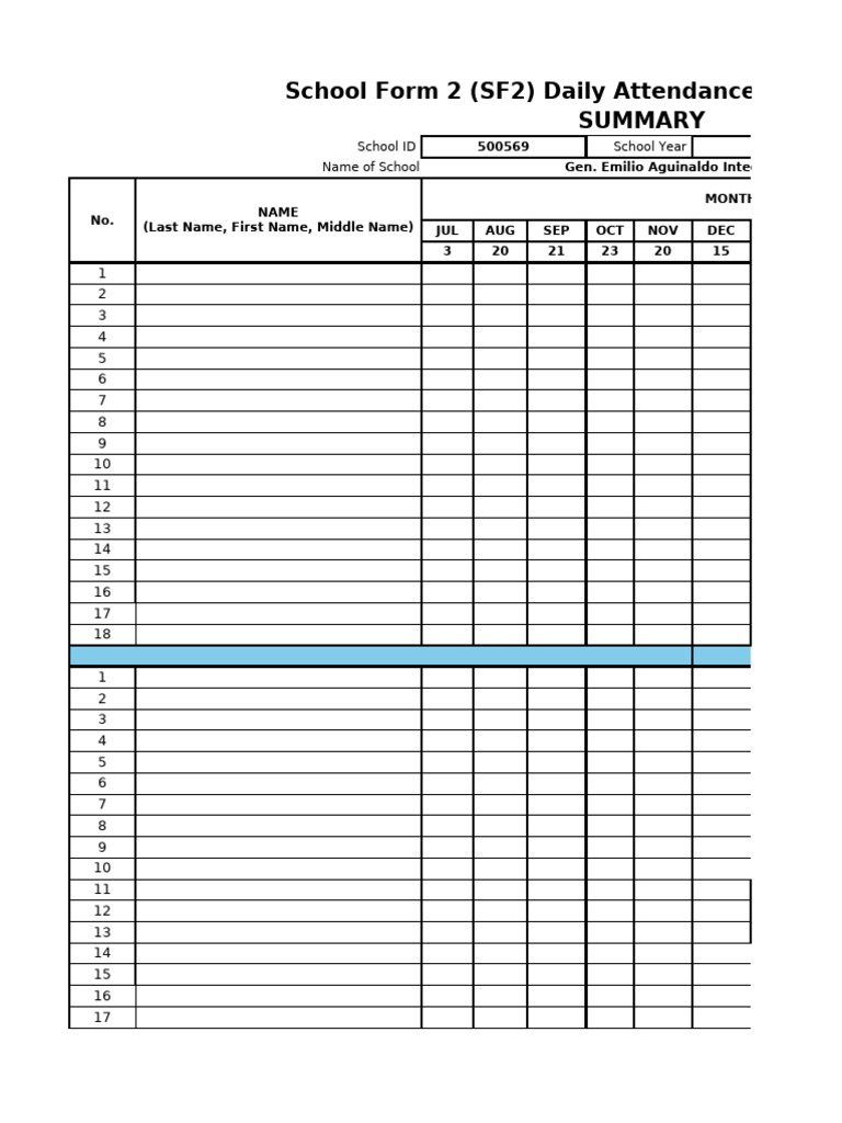 Daily Attendance Report SF2 2024 | PDF