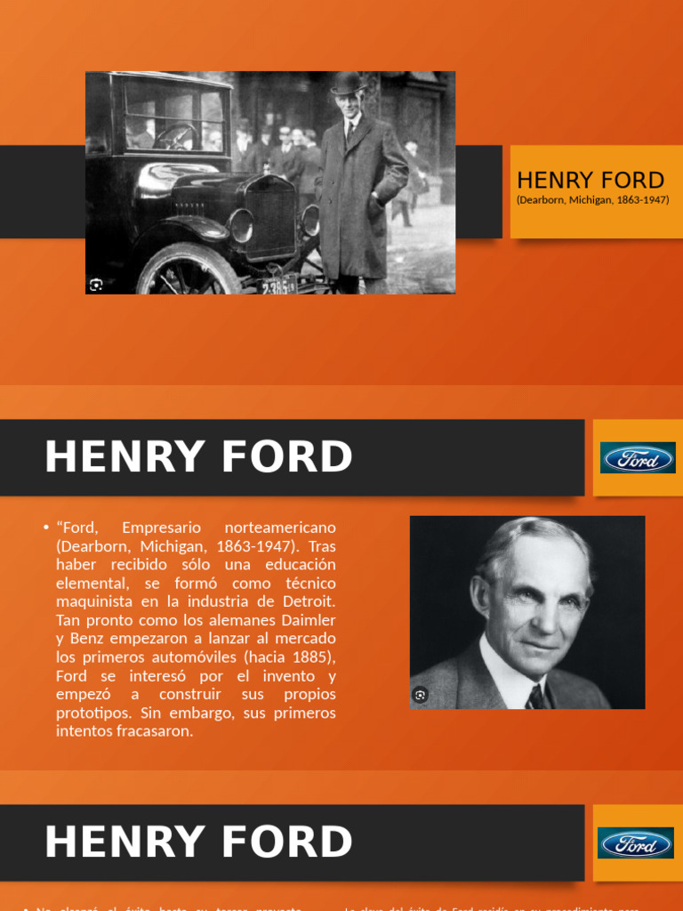 Aportes de Henry Ford a la industria automotriz | PDF | Compania de ...