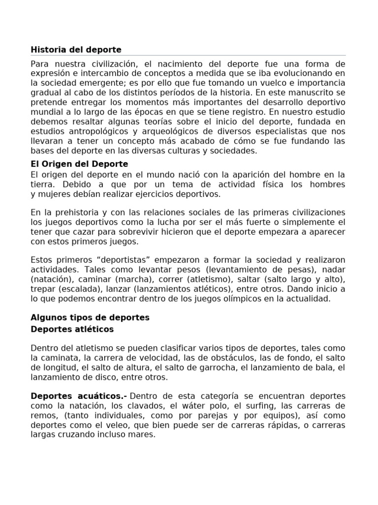 Historia Del Deporte | PDF | Deportes | Gimnasia
