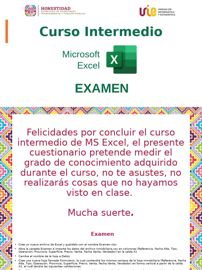 Examen | PDF | Microsoft Excel | Hoja de cálculo