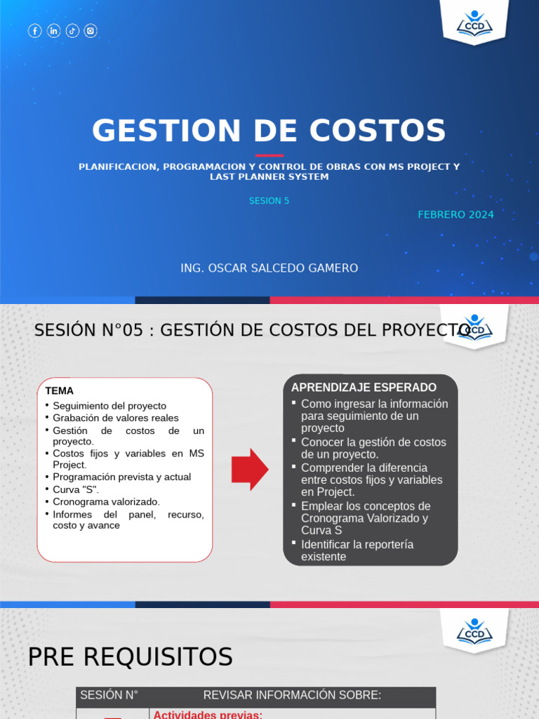 Gestión de Costos en Proyectos con MS Project | PDF | Costo | Presupuesto