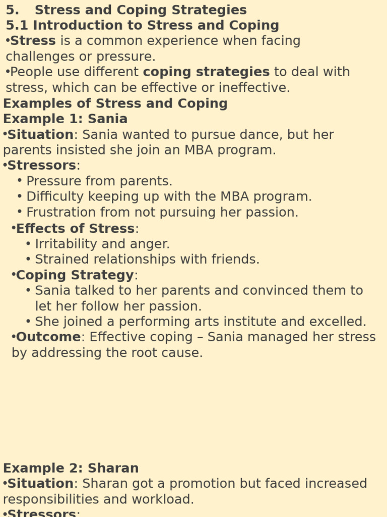 Stress and Coping Strategies | PDF | Stress (Biology) | Psychological ...