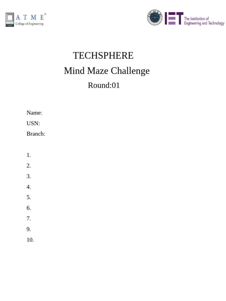 Mind Maze Challenge | PDF