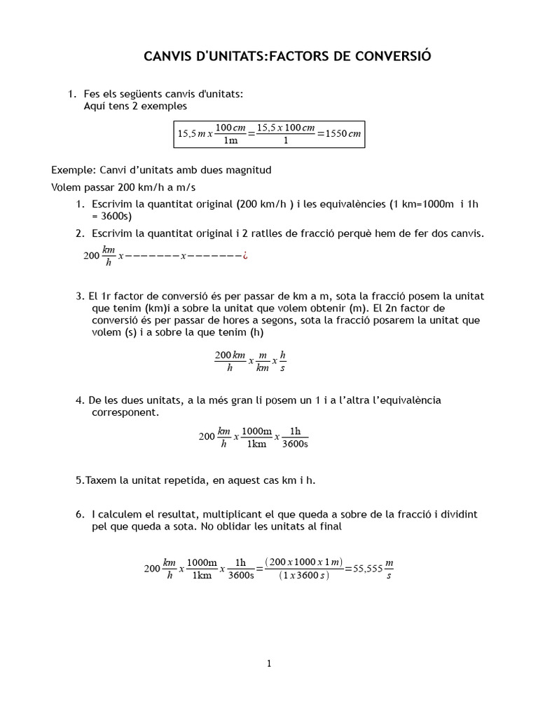 Com Fer Factors de Conversio | PDF