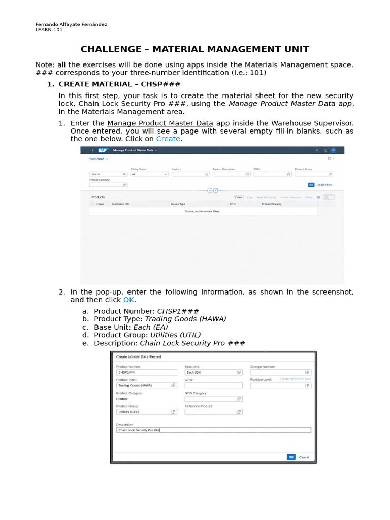 Material Management Challenge Guide | PDF | Receipt | Invoice
