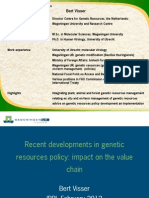 Recent developments in genetic resources policy