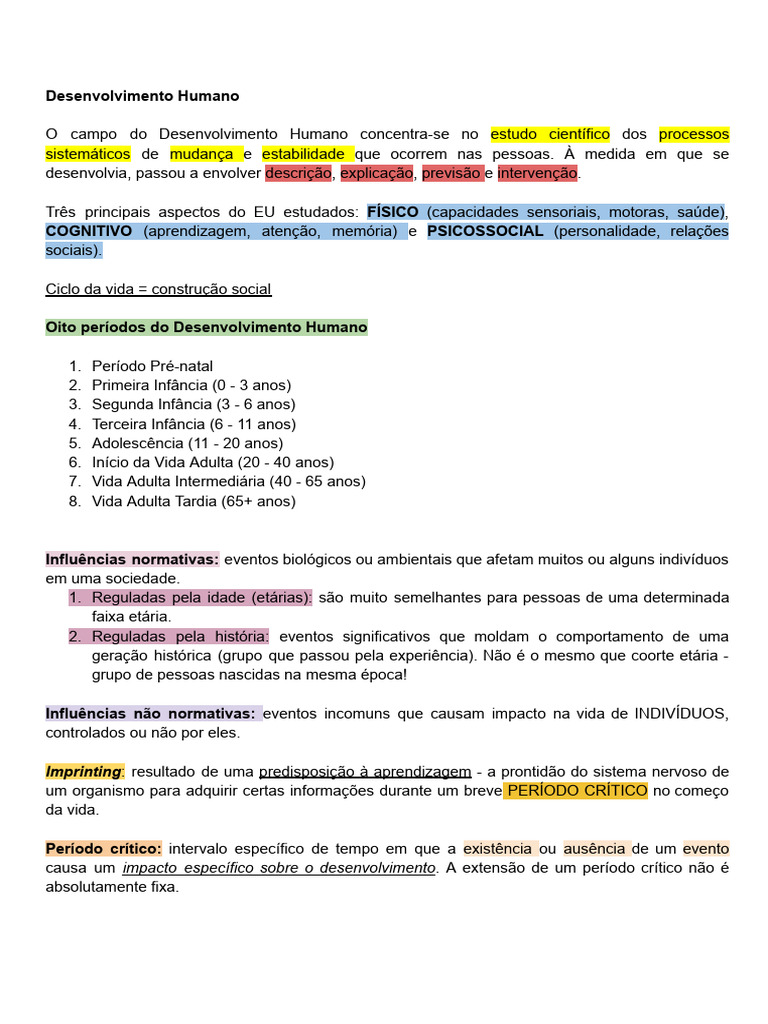 Desenvolvimento Humano | PDF | Aprendizado | Comportamento
