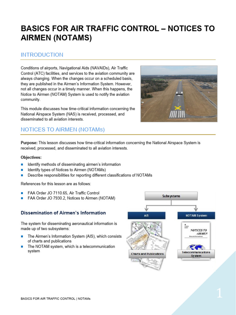 Understanding NOTAM Types and Functions | PDF | Air Traffic Control ...