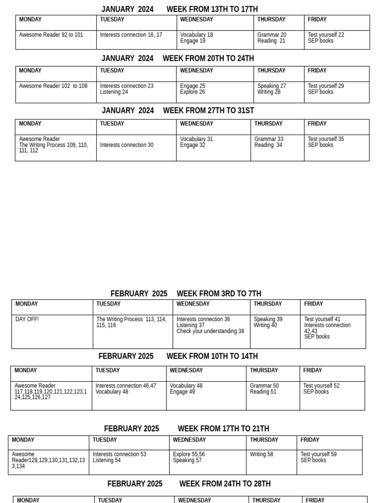 English Program For Teachers Unit 2° 2024 - 2025 - Jan-Feb | PDF ...