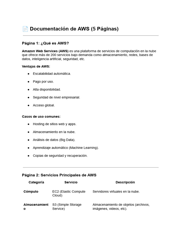 Documentación de AWS | PDF | Servicios web de Amazon | Computación en ...