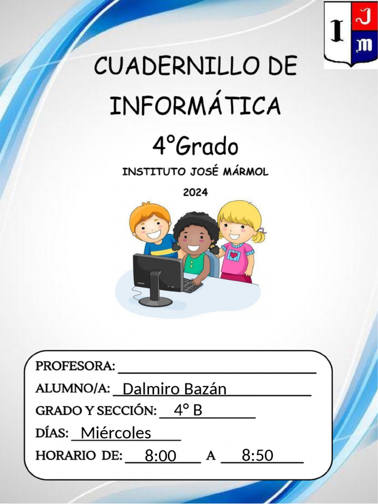 Guía de Informática para 4° Grado 2024 | PDF | Archivo de computadora ...