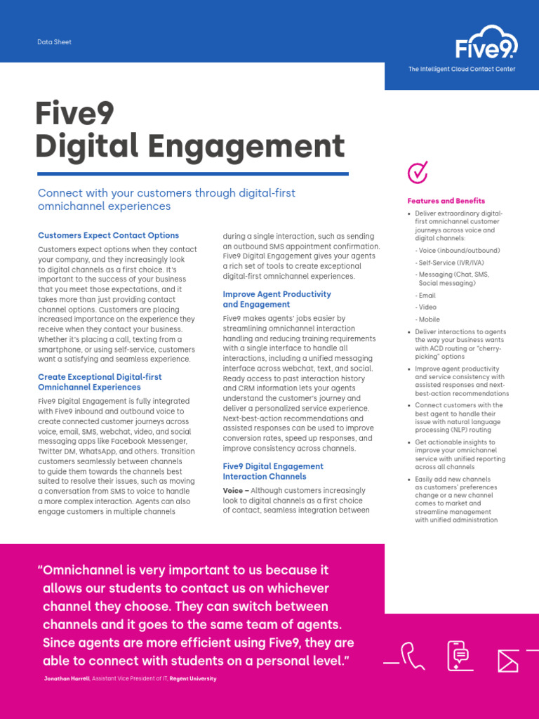 Five9 Digital Engagement Overview | PDF | Interactive Voice Response ...