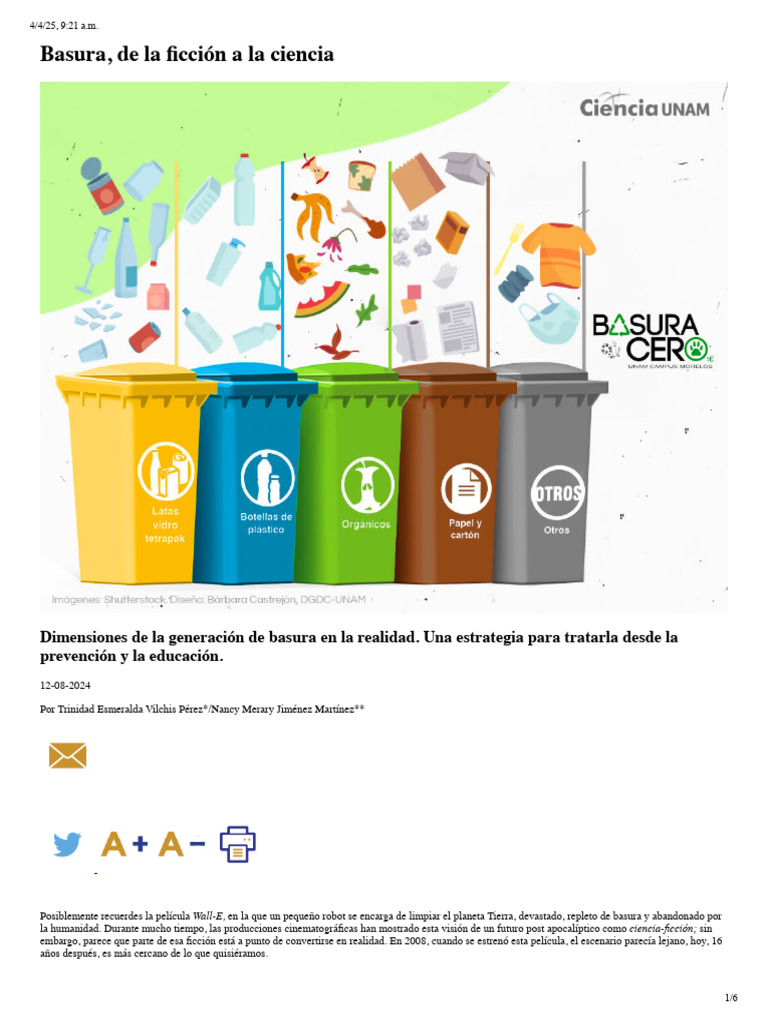 Basura: De la ficción a la realidad actual | PDF | Residuos | Vertedero