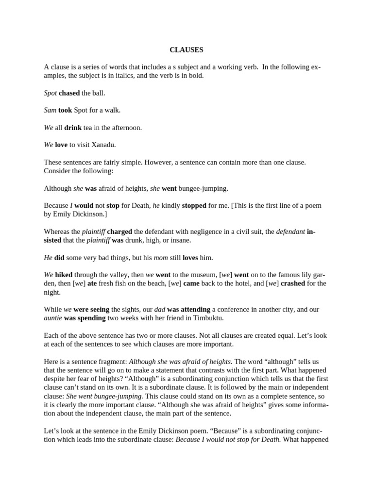 Understanding Sentence Clauses | PDF | Language Mechanics | Grammar