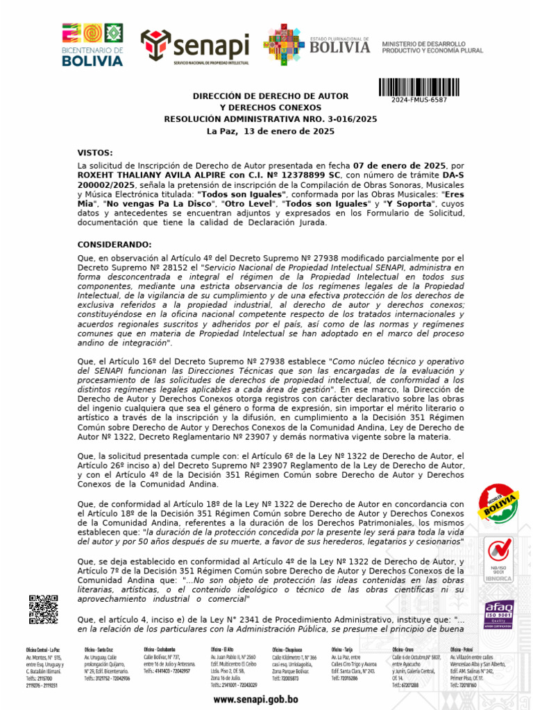 Inscripción de 