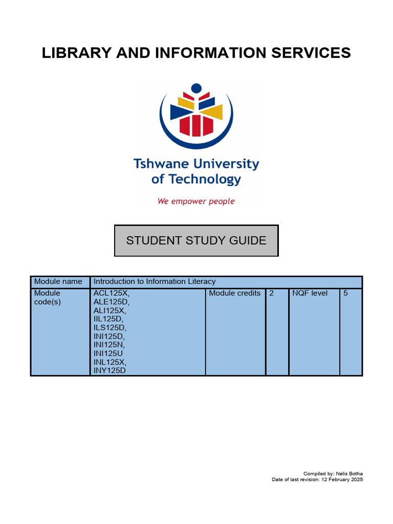 2025 - Study guide - 2C (12 February 2025) | PDF | Information Literacy ...