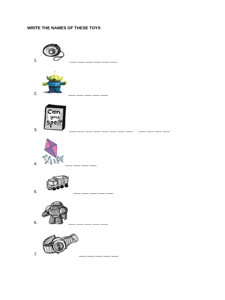 List of Toy Names to Complete | PDF