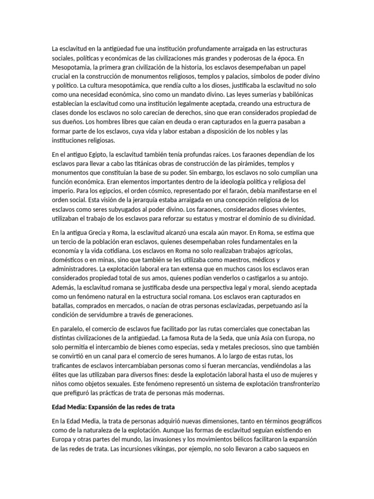 Historia Trata Yoris Version S 2 | PDF | Trata de personas | Esclavitud