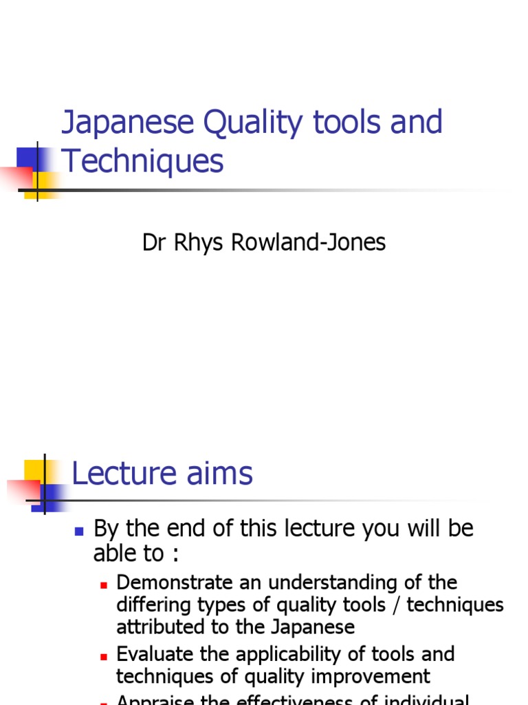 Japanese Quality Management Techniques | PDF | Lean Manufacturing ...