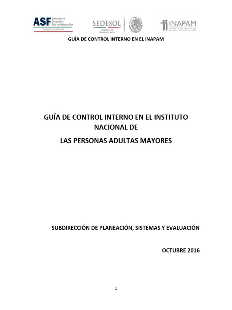 Guía de Control Interno INAPAM | PDF | Responsabilidad | Planificación