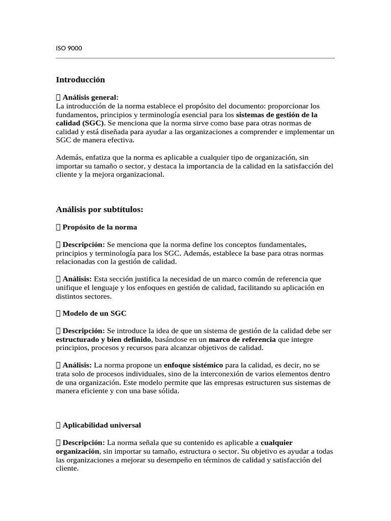 Fundamentos de ISO 9000 y 9001:2015 | PDF | Sistema de manejo de ...