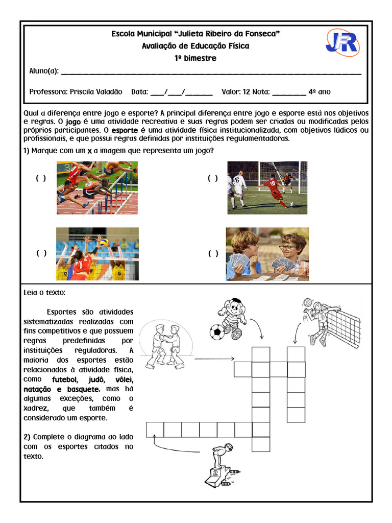 Diferença entre Jogo e Esporte | PDF | Brinquedos | Esportes