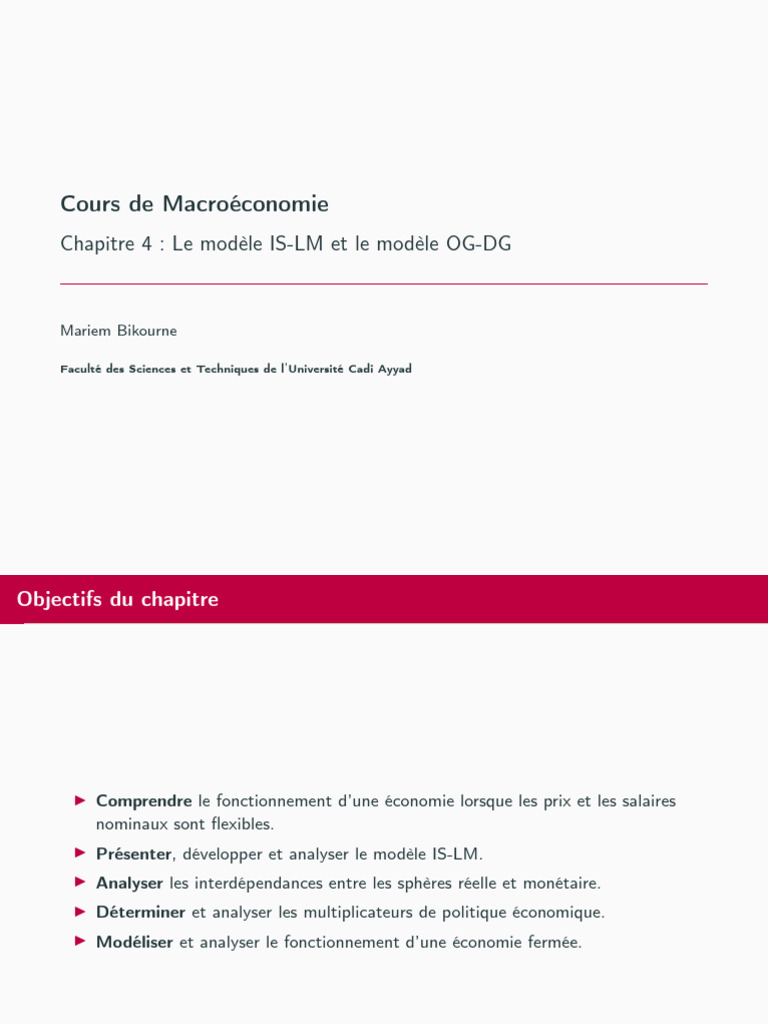 Modèle IS-LM en Macroéconomie | PDF | Offre et demande | Demande agrégée