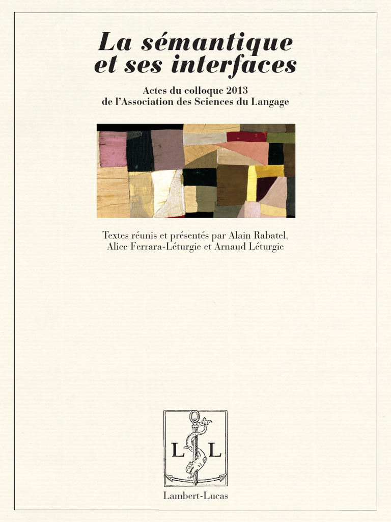 Sémantique et ses interfaces en 2013 | PDF | Linguistique | Sémantique
