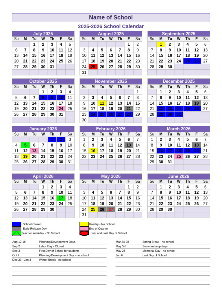 School Year Calendar | PDF