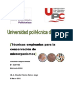 Técnicas Empleadas para La Conservación de Microrganismos