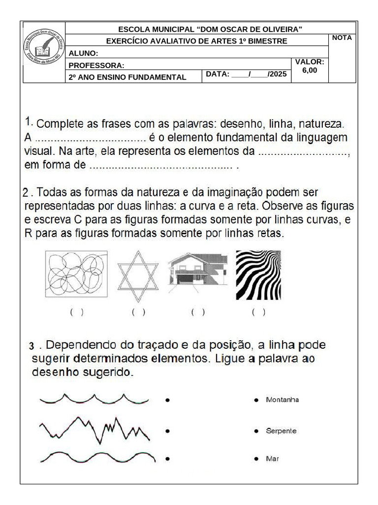 Atividade de Artes - 2º Ano Fundamental | PDF
