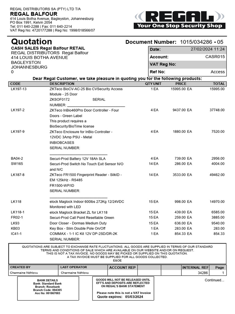 K8 Document Quotation-03428605 | PDF | Invoice | Value Added Tax