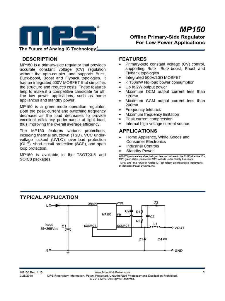 MP150 | PDF | Electromagnetism | Semiconductor Devices