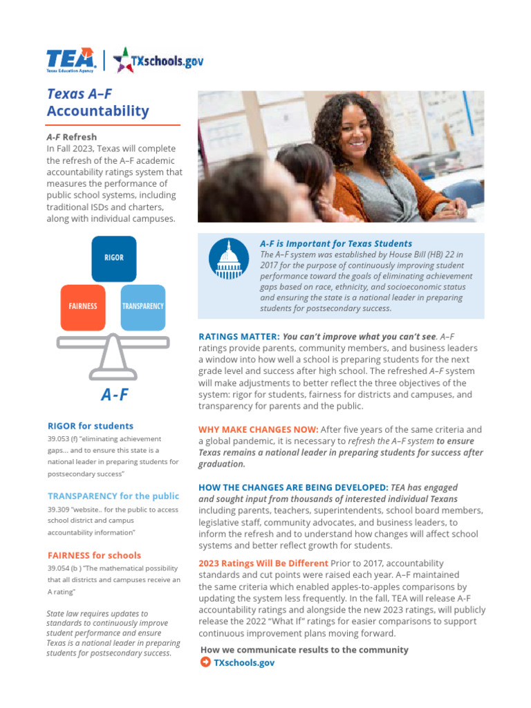 A-F Accountability System Refresh 2023 | PDF | Accountability