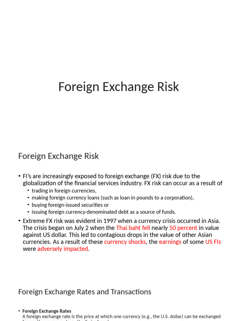 Understanding Foreign Exchange Risk | PDF | Foreign Exchange Market ...
