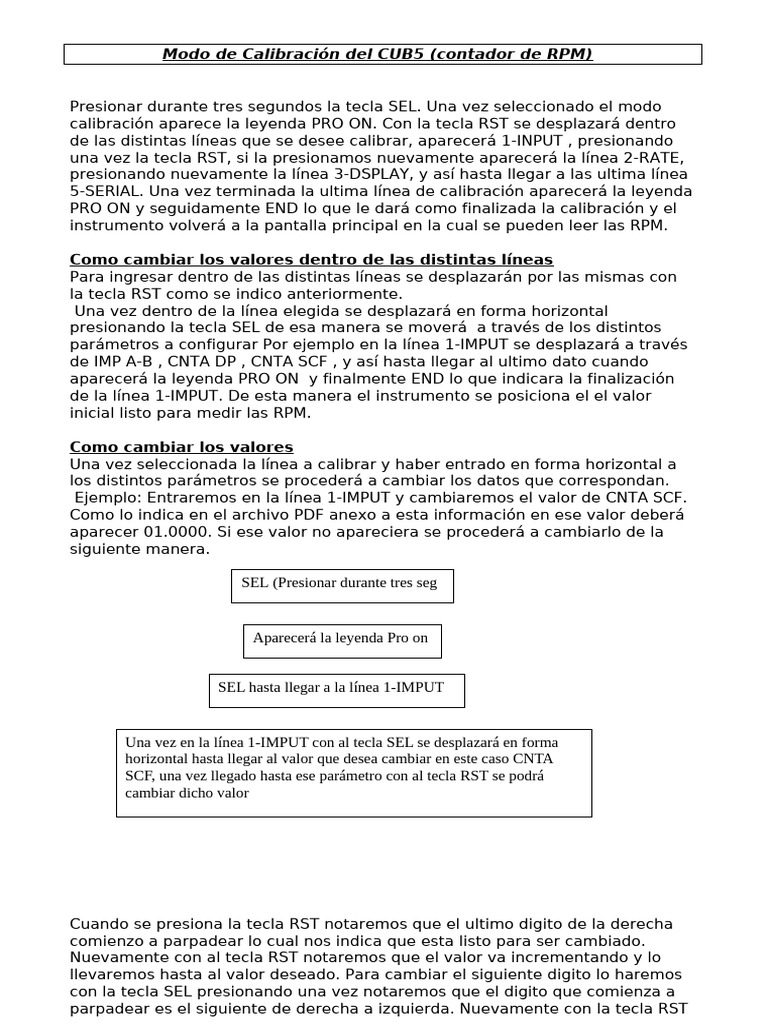 Calibración del Contador CUB5 RPM | PDF