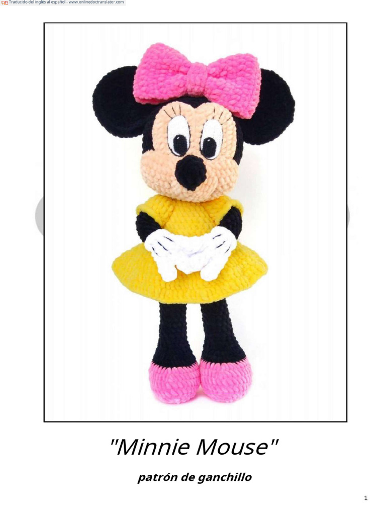 Patrón Crochet Minnie Mouse Gratis | PDF | Tejer | Costura