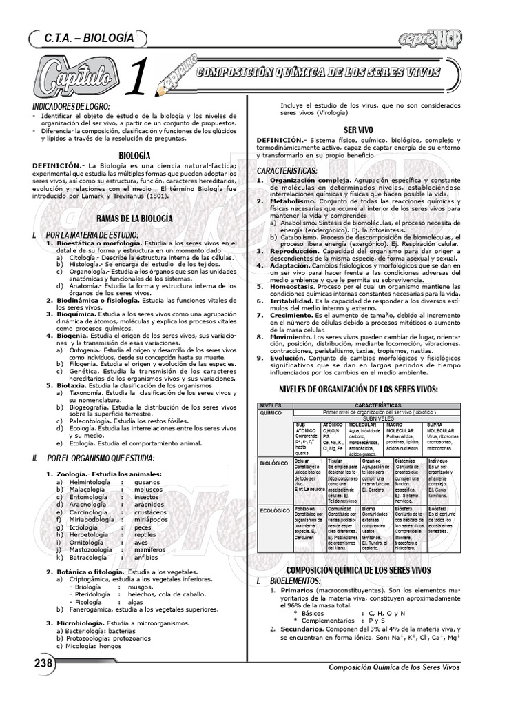 Composición Química de los Seres Vivos | PDF | Organismos | Biología
