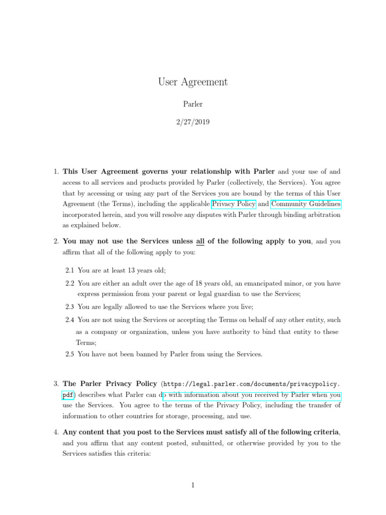 User Agreement | PDF | Indemnity | Arbitration