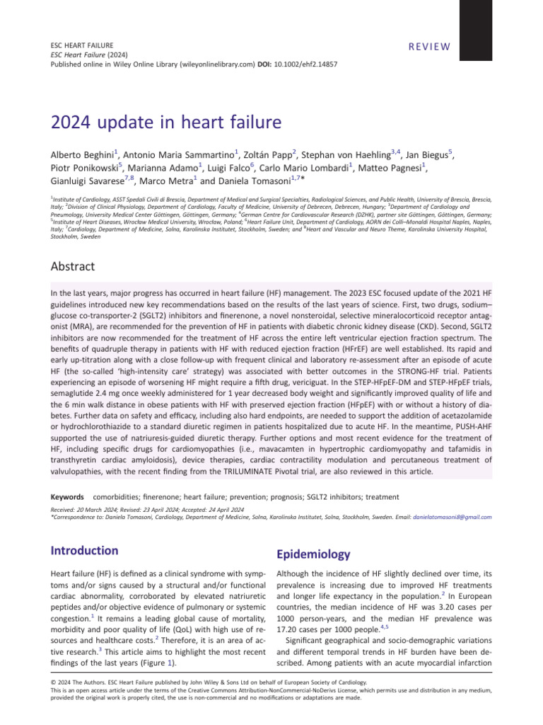 2024 Update in Heart Failure | PDF | Heart Failure | Chronic Kidney Disease
