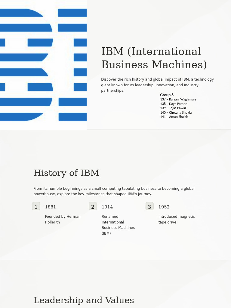 IBM's History, Impact, and Innovations | PDF | Ibm | Innovation
