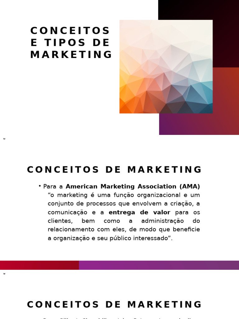 Conceitos e Tipos de Marketing | PDF | Marketing | Mercado (economia)