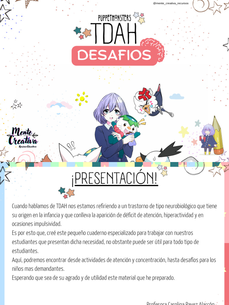 Actividades para Estudiantes con TDAH | PDF | Desorden hiperactivo y ...
